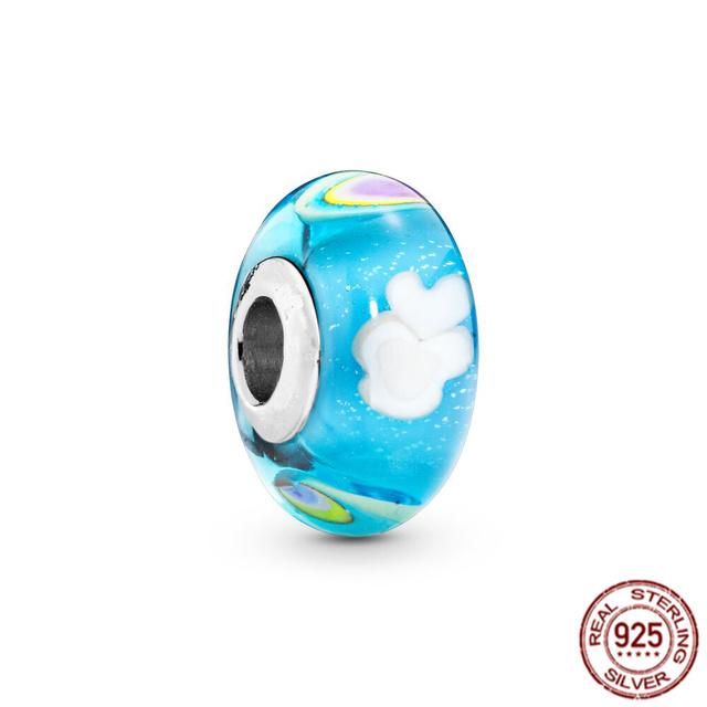 Новые подвески из муранского стекла, бусины из стерлингового серебра 925 пробы, подходят для милого модного браслета, ожерелье, ювелирные изделия своими руками, ювелирные изделия для женщин, подарок