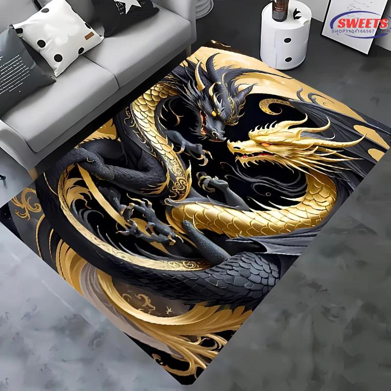 3D печать Ковер Дракон Новинка! Противоскользящая Звукоизоляция, Ковер для Гостиной Спальни Офисных Зон, Прочный Моющийся Коврик