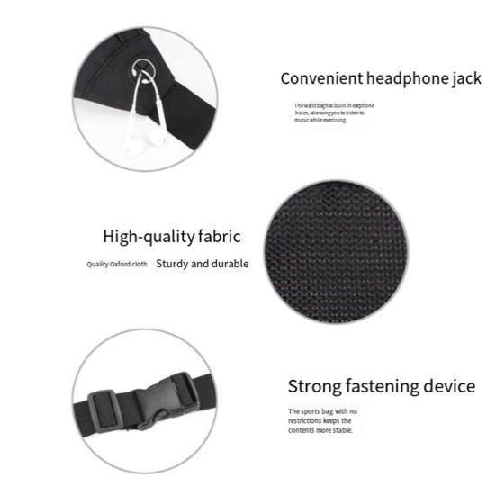 Светоотражающая поясная сумка с разъемом для наушников, карманами на молнии, многоцелевая, поясная сумка, аксессуар для бега