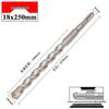 Electric Hammer Drill Bit: Impact, Square Shank (4 Grooves), Round Shank (2 Grooves), Sizes 6, 8, 10, 12, 20*250mm