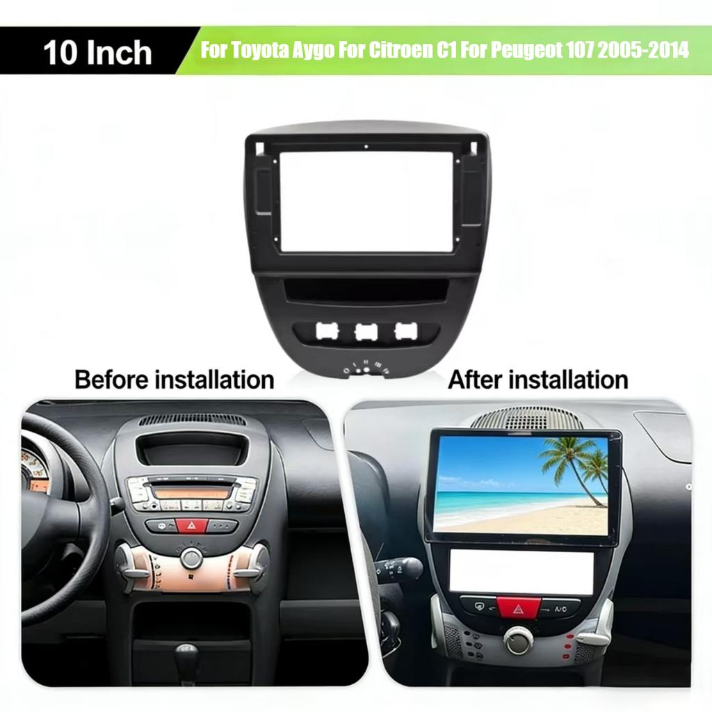 Car Frame Fascia Dash Kit Head Unit Panel Cover For Toyota Aygo For Citroen C1 For Peugeot 107 2005-2014