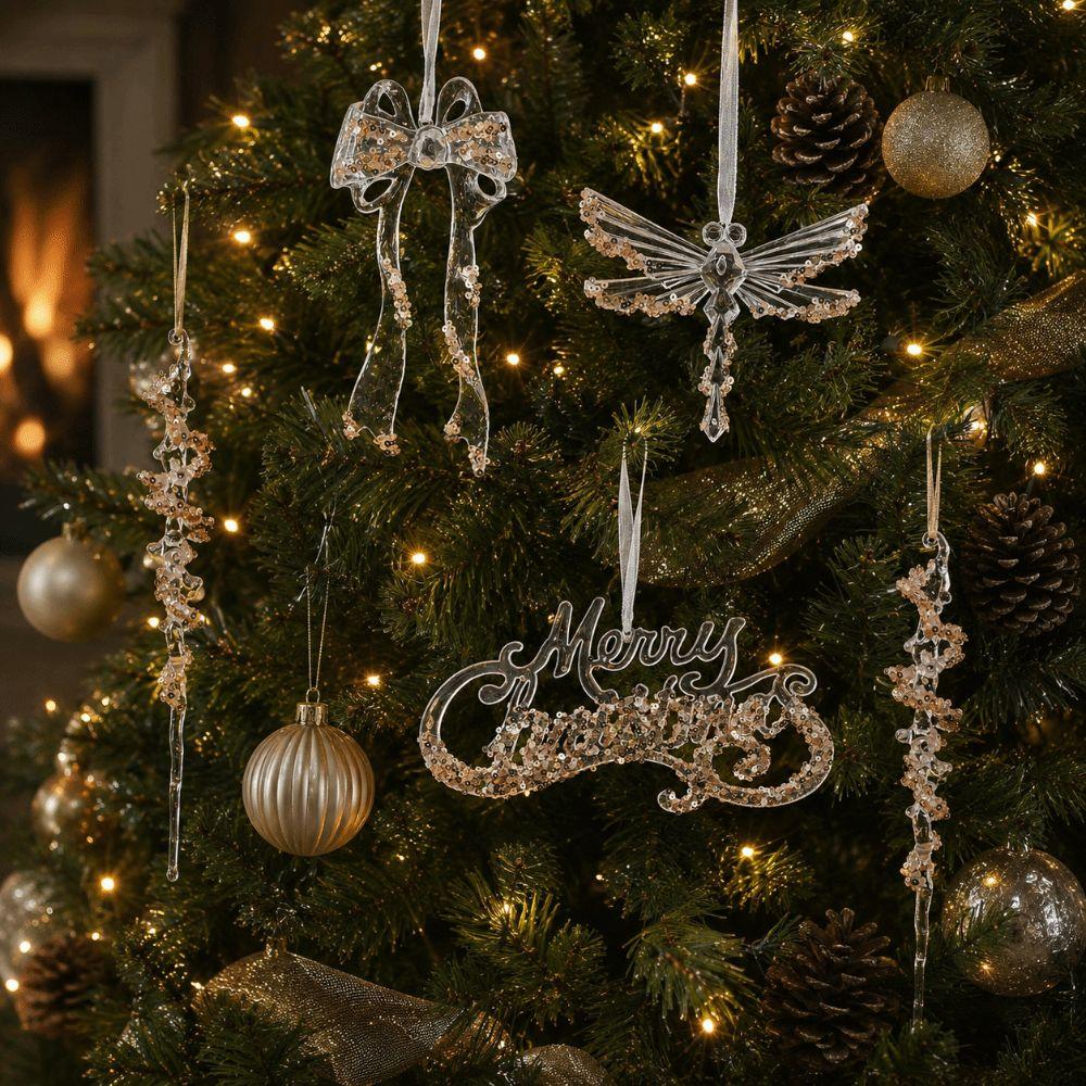 Transparent Christmas Hanging Pendants Lightweight Merry Christmas Ornament Holiday Gift