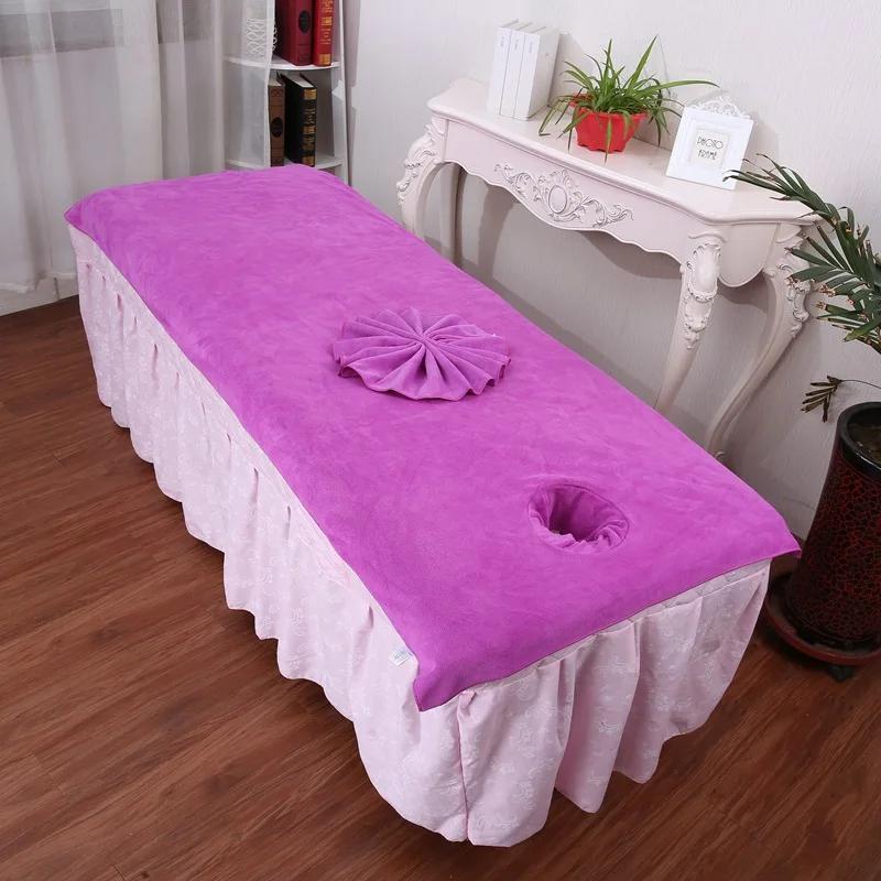 Thickened Beauty Bedsheet Cosmetic Salon Sheets Massage Treatment Soft Sheets Spa SPA Bed Table Cover Sheets with Hole