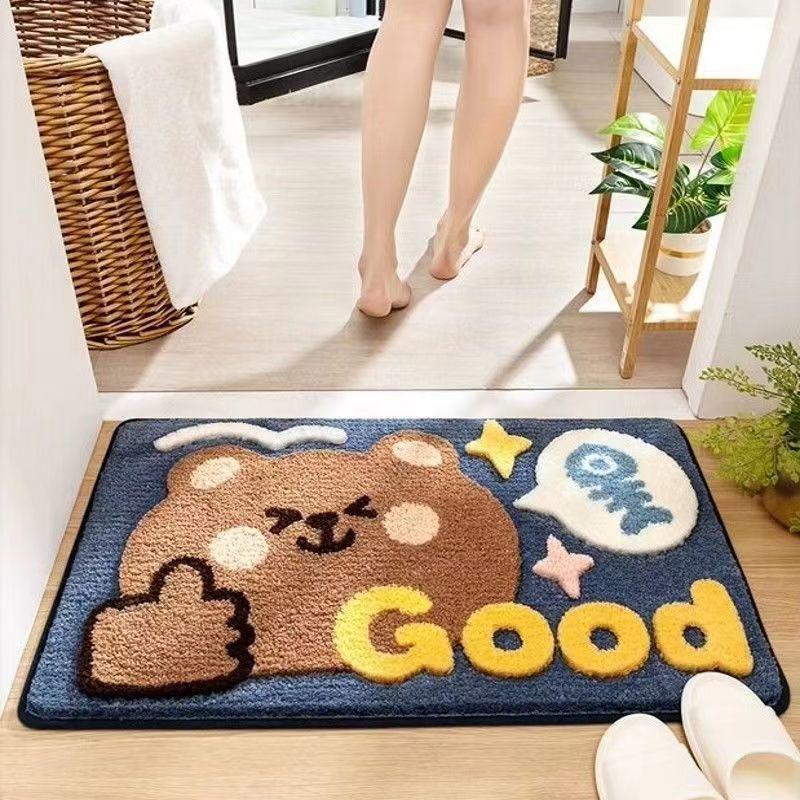 Cartoon Bathroom Powder Room Absorbent Floor Mat Entry Door Entry Door Quick Drying Bedroom Carpet Non-slip Thick Imitation Cashmere