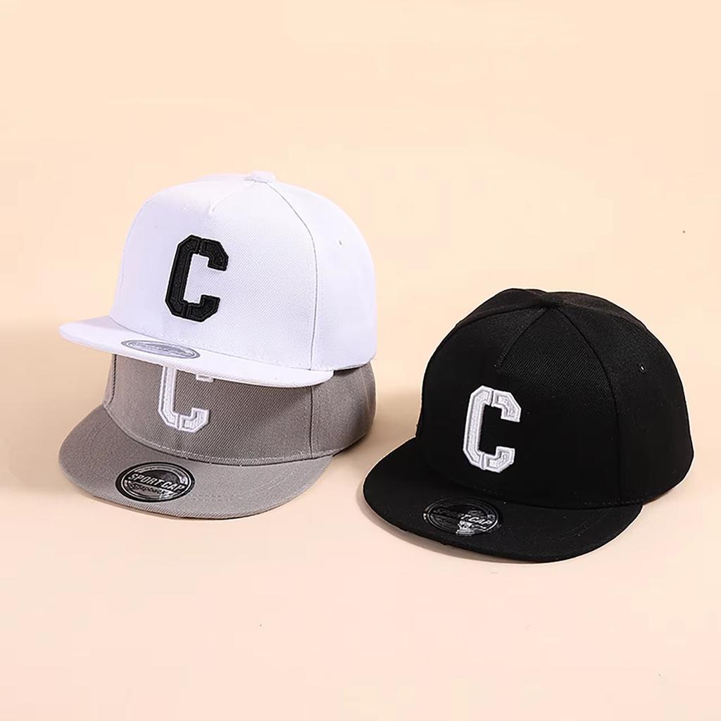 Детская кепка-snapback с вышивкой буквы, плоский козырек, бейсболка для детей, мальчиков, девочек, однотонная, летние солнцезащитные шляпы
