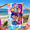 KPop Demon Hunters Print Beach Towel, Versatile Lightweight Absorbent Beach Towel for Pool Surf Yoga Bathroom, Perfect Birthday Holiday Gift