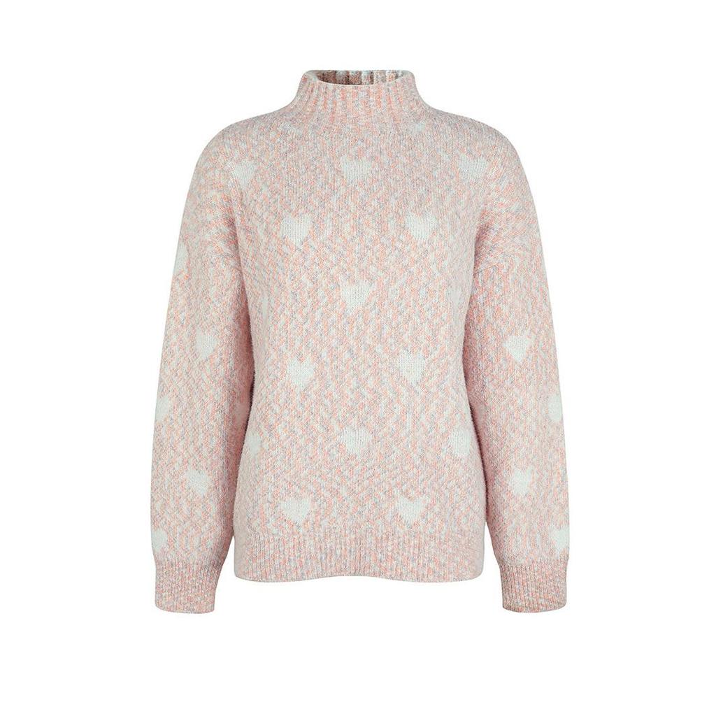 Женская мода шенилл Love свитер осень зима полуводолазка свободный вязаный свитер женские теплые свитера топы