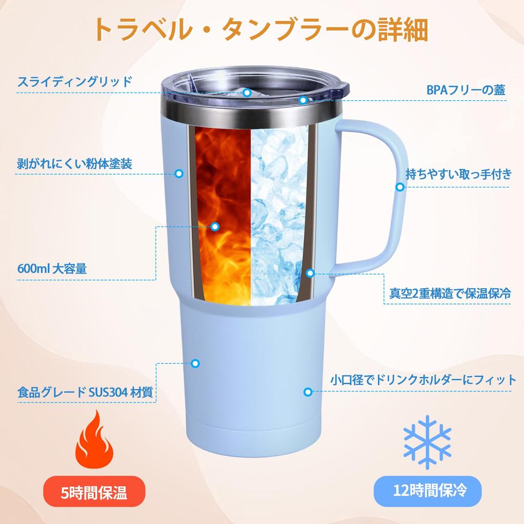 Livole кружка с вакуумной изоляцией из нержавеющей стали, кофейная чашка с термоизоляцией, 600 мл, большая емкость с крышкой, стакан, кружка, бутылка, переносная кружка с ручкой