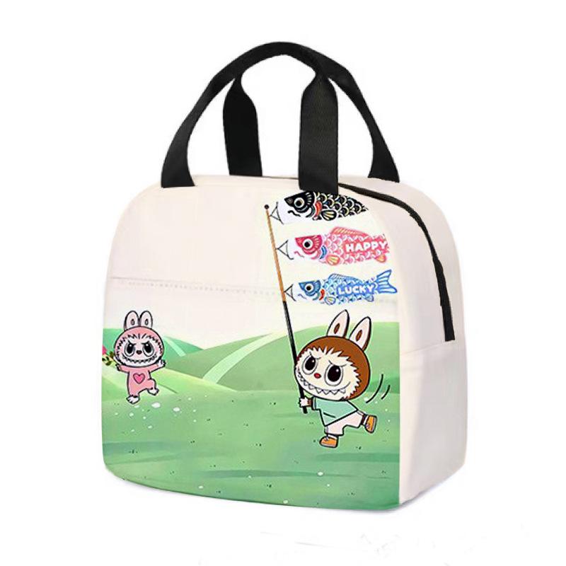 Labubu Cartoon Lunch Tote: Insulated Aluminum Foil Bento Bag for Students 5371