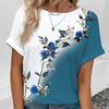 Модная женская креативная красочная футболка с цветочным принтом, забавная повседневная футболка с круглым вырезом и короткими рукавами, летняя женская футболка