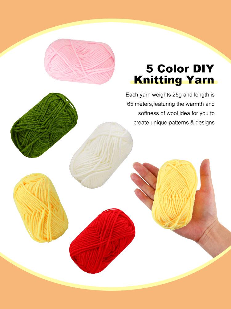 Beginner Crochet Kit with Multi-color Storage Bag and Yarn Accessories