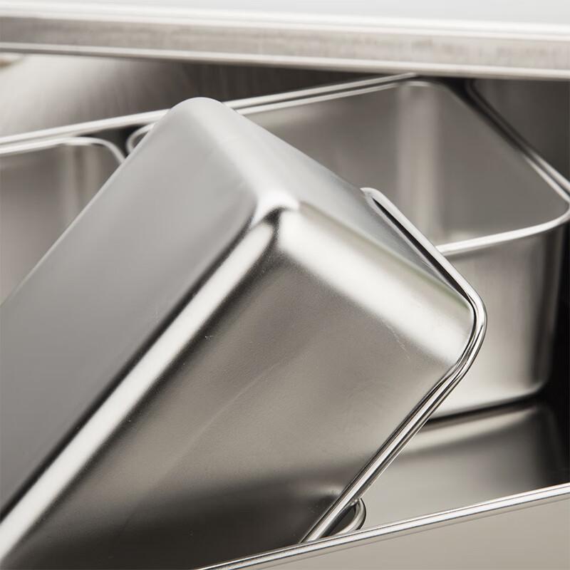 Japanese Style 304 Stainless Steel 2-Compartment Condiment Box