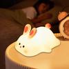 Cute Bunny Night Light, LED Soft Bunny Lamp for Kids Sleeping, Food Grade Silicone Novelty Animal Night Light, 3 Levels Dimmable, Cool Gift for Kids