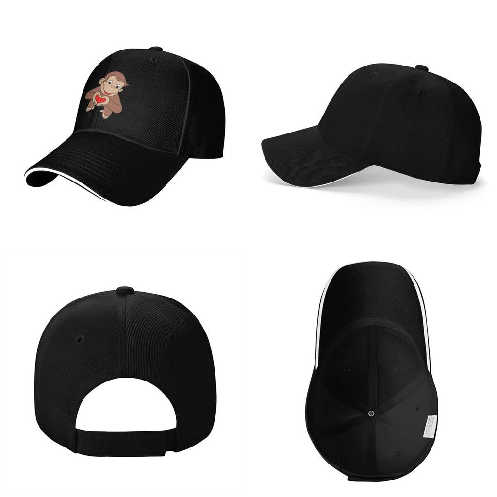Curious George Is All Heart Cap Fashion Casual Baseball Caps Adjustable Hat Hip Hop Summer Unisex Baseball Hats Polychromatic