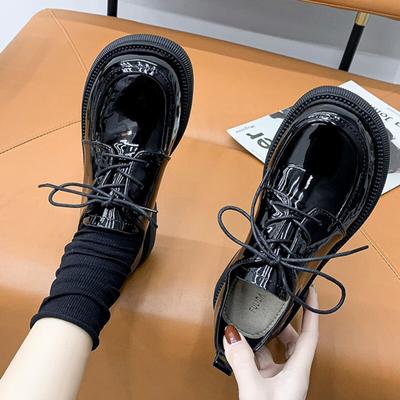 Новые черные женские лоферы на платформе в стиле панк, винтажная обувь с круглым носком на массивном каблуке, женские туфли-лодочки без шнуровки на высоком каблуке