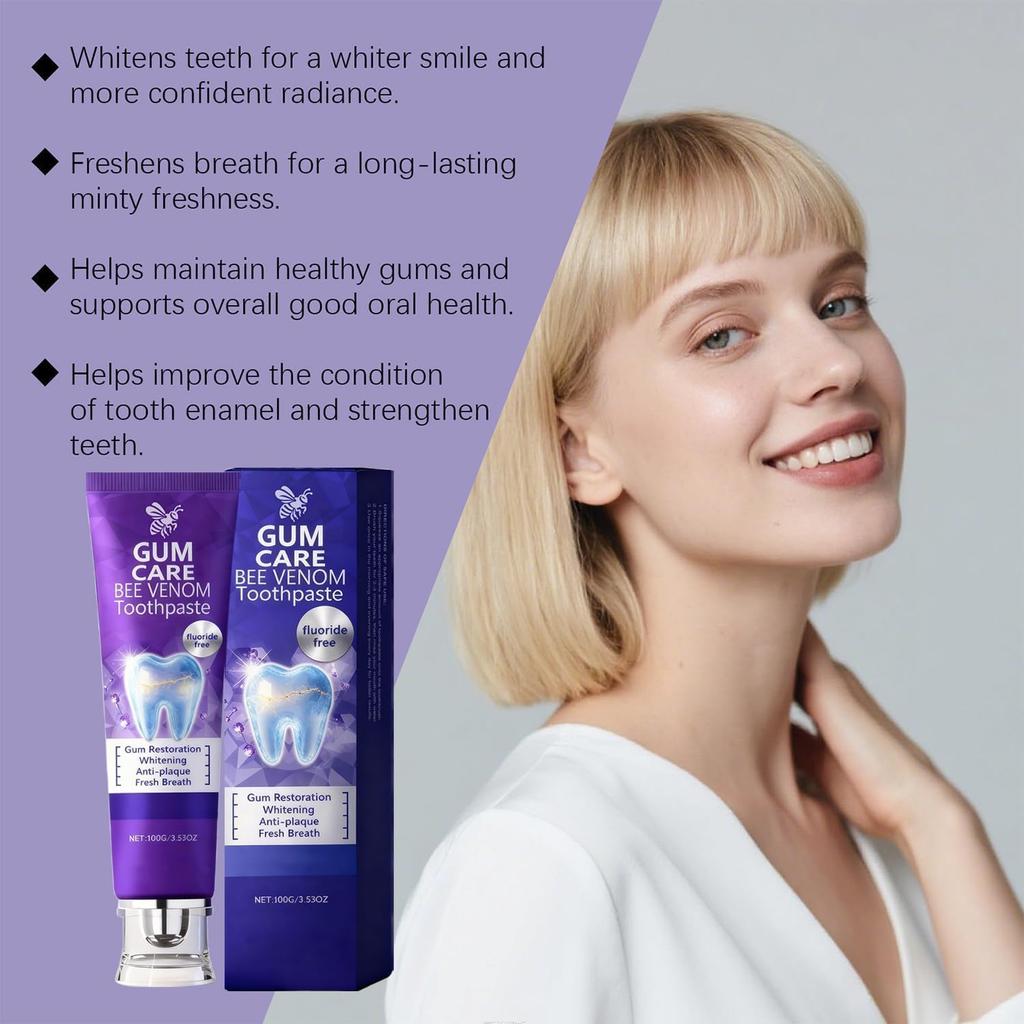 Зубная паста с пчелиным ядом, Натуральная отбеливающая зубная паста, Свежее дыхание, Натуральные ингредиенты для мужчин и женщин