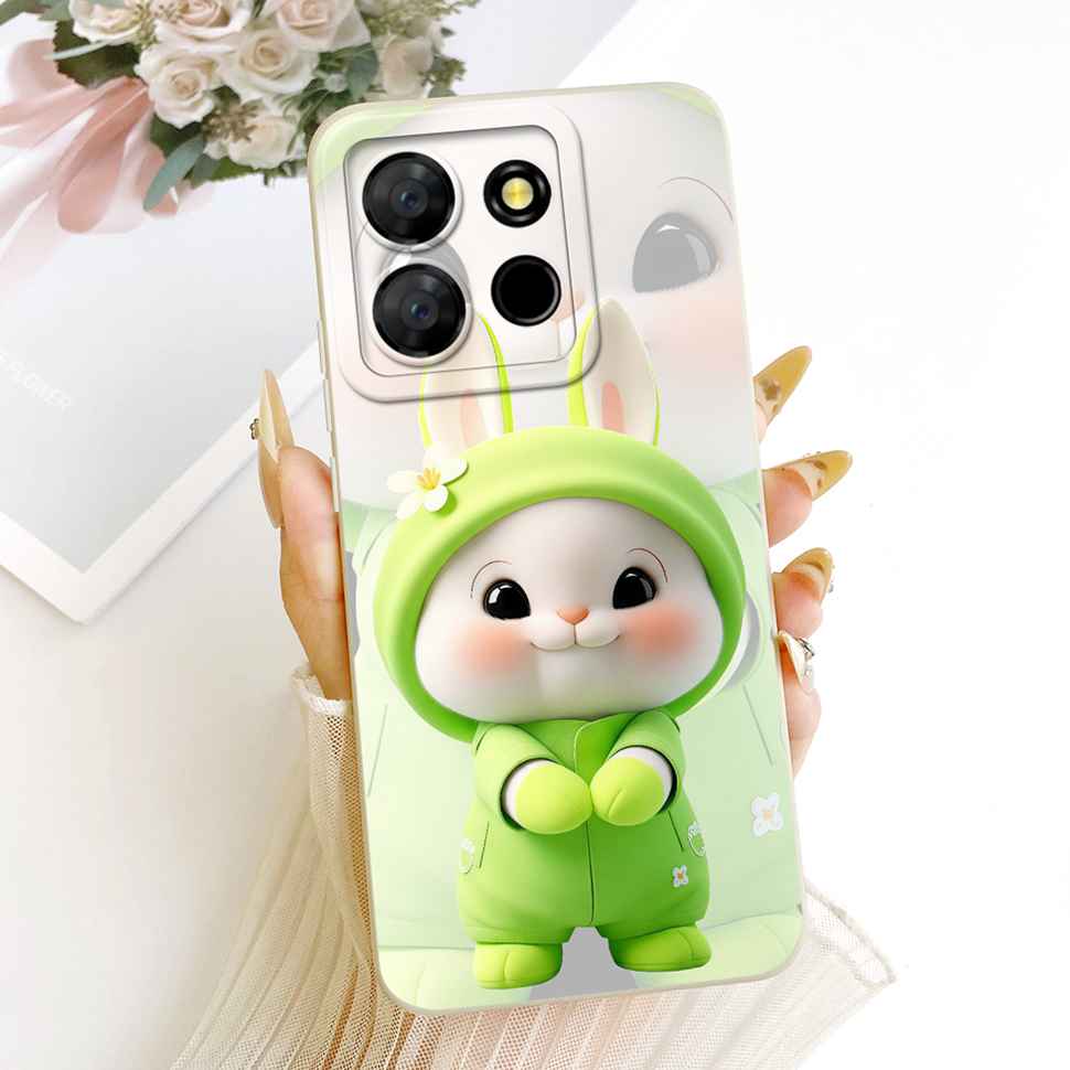 For itel A60 2022 Case Cute Rabbit Sunflower Silicone Soft ShockProof Back Cover For ITEL A 60 A60 ITELA60 Fundas Bumper Capas