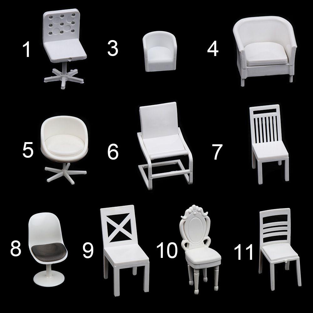 1:12 White Accessories Dollhouse Chair Sofa Miniature Table Furniture Doll House Decor Stool Model