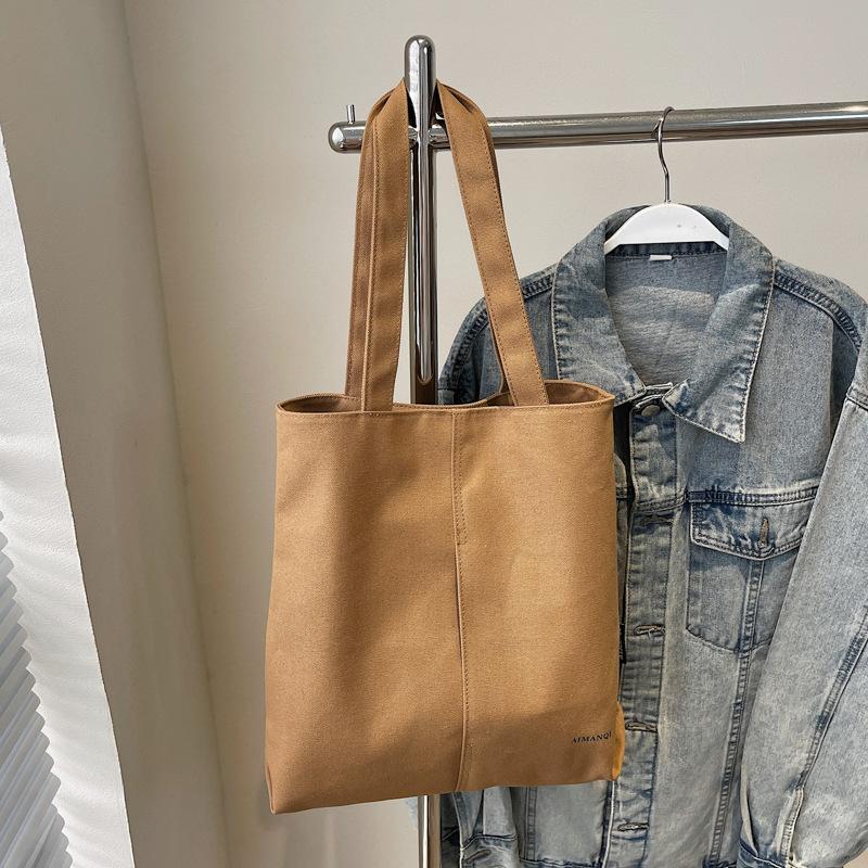 Вместительная, модная и простая одноплечевая тканевая сумка для поездок на учебу для студентов колледжей, сумка-тоут