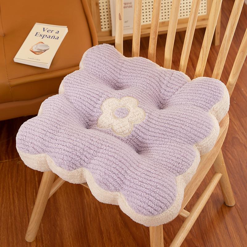 New Solid Color Simple Biscuit Comfortable Cushion Round Waist Protection Cushion Office Seat Square Breathable Cushion Gift