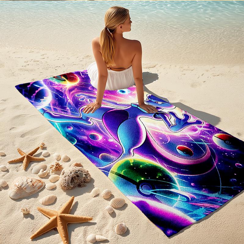 1Pc Electric Pokmon Adventure Beach Towel, Quick Dry, Multi-Use for Beach Pool Gym Yoga Home Travel, Christmas, Halloween, Xmas Gift M928496