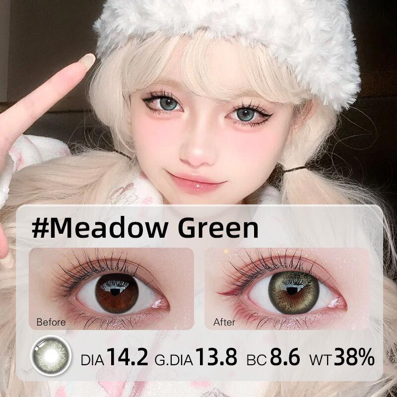 Mrs.H Контактные линзы полный комплект 14,5 мм линзы сине-зеленые контактные линзы с силой 0-800 2 шт в год