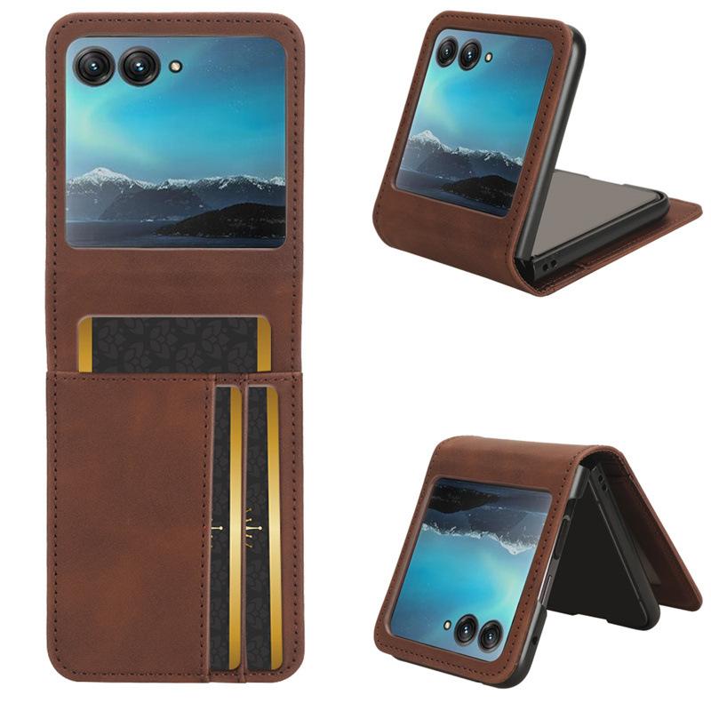 Подходит для чехла Motorola Razr 60/50/40 Ultra с карманом для карт, 70u полускладной кожаный чехол