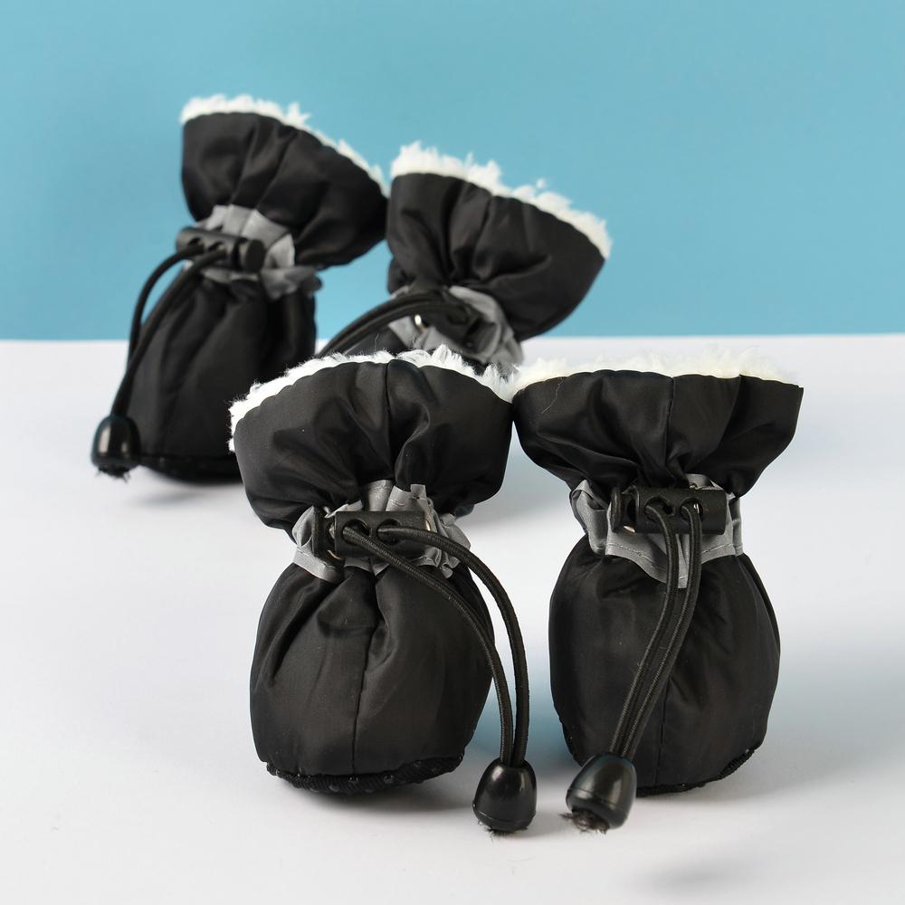 4 шт./компл. обувь для собак светоотражающие противоскользящие ботинки для домашних животных для маленьких средних собак кошек утолщенные зимние теплые флисовые ботинки для щенков чихуахуа