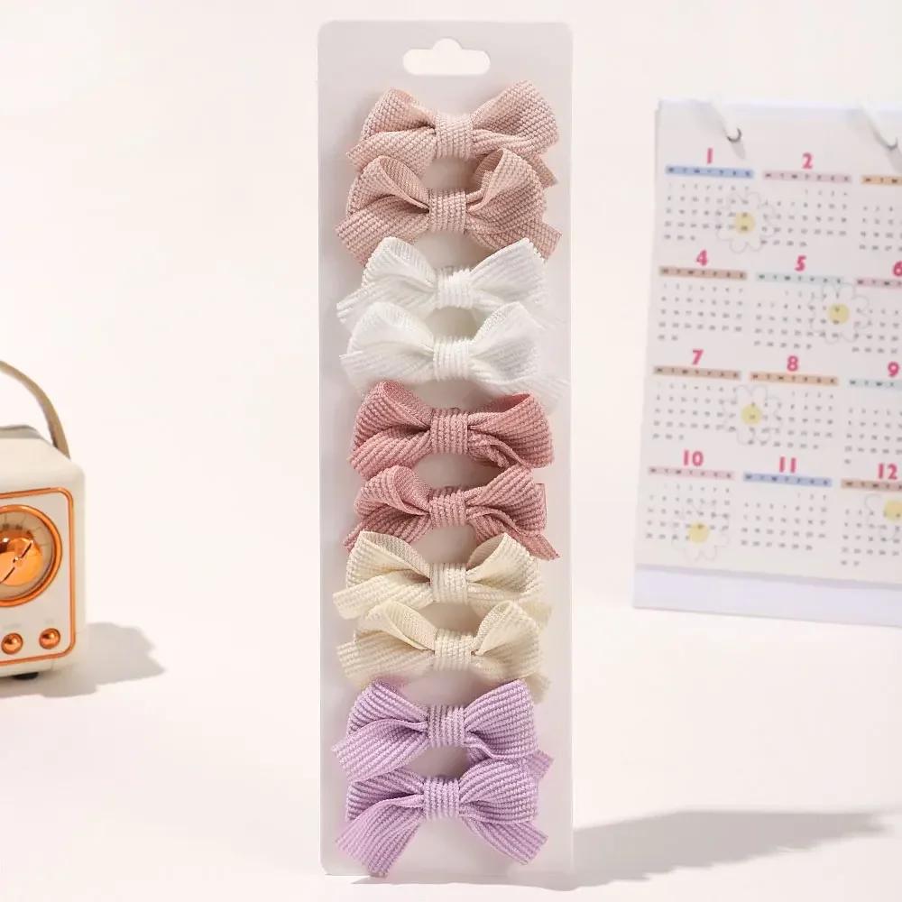 10 шт./набор Милые 2-дюймовые однотонные ленточные банты для волос с зажимом для женщин, девочек, принцесс, ручной работы, мини-бантики, заколка-автомат, аксессуары для волос