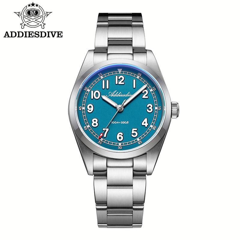ADDIESDIVE Women Quartz Wristwatch New Luxury Sapphire Glass 36mm Ladies Steel Watch Business Super Luminous 100m Waterproof