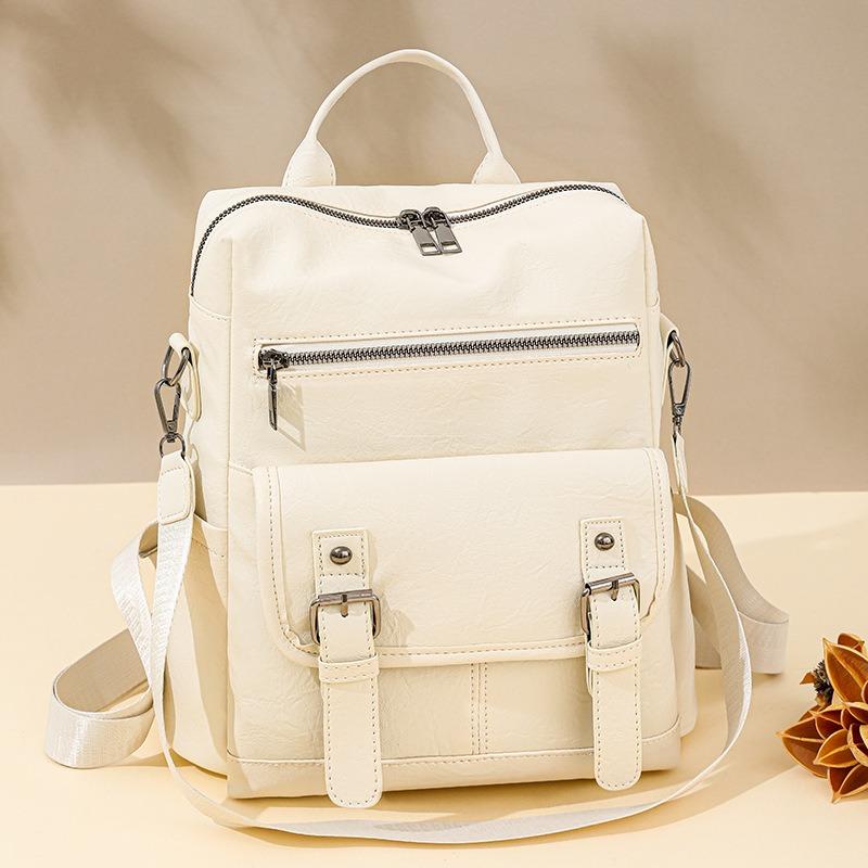 New Retro Women's Backpack Fashionable Soft Leather Fringed Multi-functional Travel Backpack