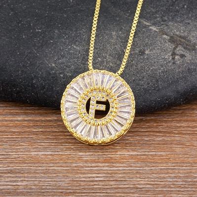 Nidin Name Initials A-Z 26 Zircon Letters Necklace Gold Color Alphabet Clavicle Chain Choker For Women Pendant Collar Jewelry