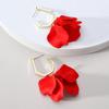 Unusual Earrings For Women Korean Fashion Acrylic Rose Petals Flower DangleTrend Luxury Design Wedding Party Jewelry Accessories