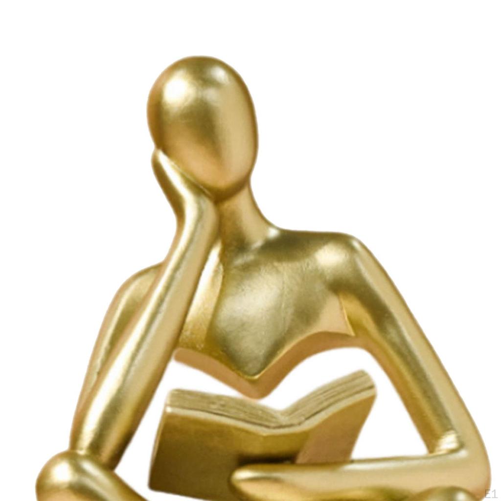 Abstract Reader Statue Decorative Figurine Sculpture Thinker Ornament in Resin Modern