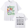 Rock Band Alice in Chains Face Lift Tour 1991 Tshirt Unisex Women Punk Casual Oversized Tshirt Tops Male Fashion Pure Cotton Tees