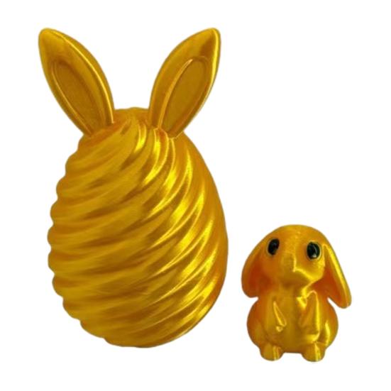 Пасхальное яйцо, напечатанное на 3D-принтере, с мини-кроликом внутри. Спиральное яйцо-кролик, антистресс-игрушка для декора дома и офиса. Наполнитель для пасхальной корзины для детей и взрослых.