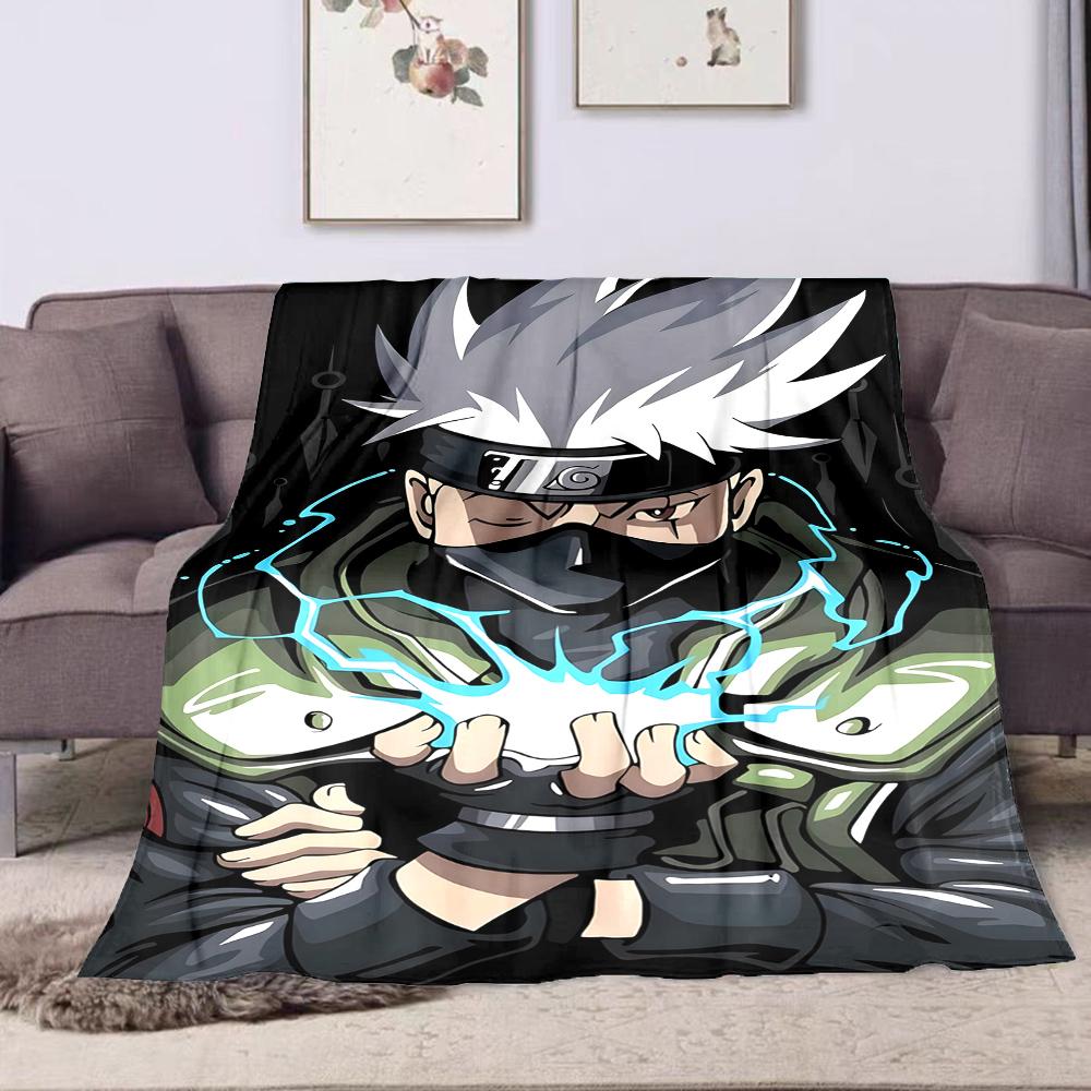 Masked Ninja with Lightning Power Patterned flannel blanket perfect for the bedroom living room, sofa, or a little nap