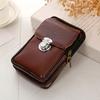 Waist Bag Sturdy Zip Closure Faux Leather Men Belt Pouch for Walking