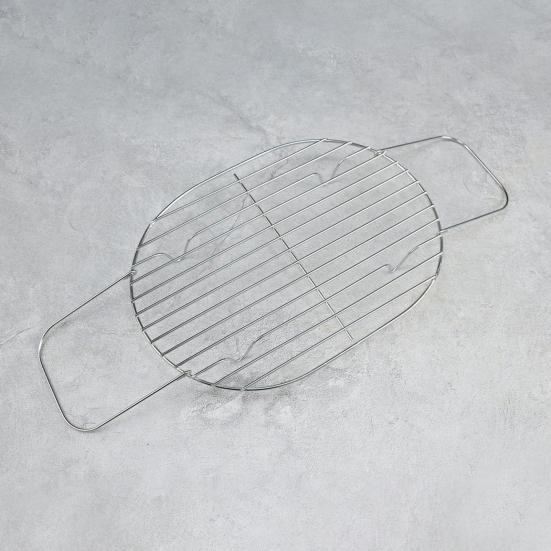 Roasting Rack Stainless Steel Steaming Rack with Handle Oval Cooling Rack Wire Rack with Integrated Feet Smoke And Grill Rack for Cooking Grilling