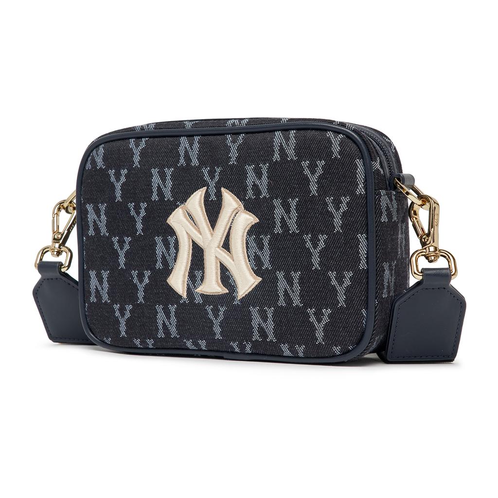 MLB Denim Floral Polyester Camera Crossbody Shoulder Bag Unisex bags Dark-Blue 7ACRM052-50BLS