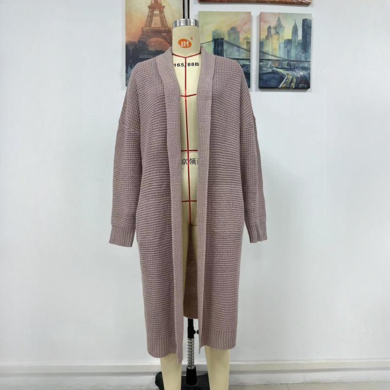 IHUASU Autumn and Winter Women's Knitted Cardigan Loose Solid Colour Jumper