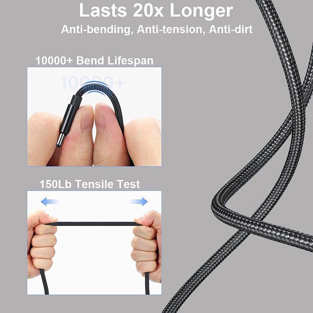 1.8m Laptop 65w 90w Type-C Power Cord USB-C To USB Slim Square Tip Cable PD Charger