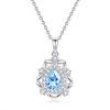 Natural colored treasure spar pendant s925 sterling silver non-fading necklace women's high-end design clavicle chain daily women's jewelry gifts