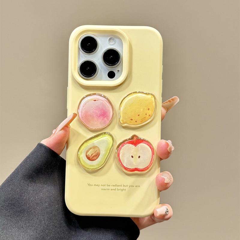 Cute Lovely 3D Fruit Soft TPU Phone Case For iPhone 12 13 14 15 16 Pro Max 16 Plus Shockproof Silicone Back Cover Shell