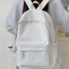 Schoolbag Korean version of female ins solid color high value simple casual fashion versatile schoolbag junior high school student backpack