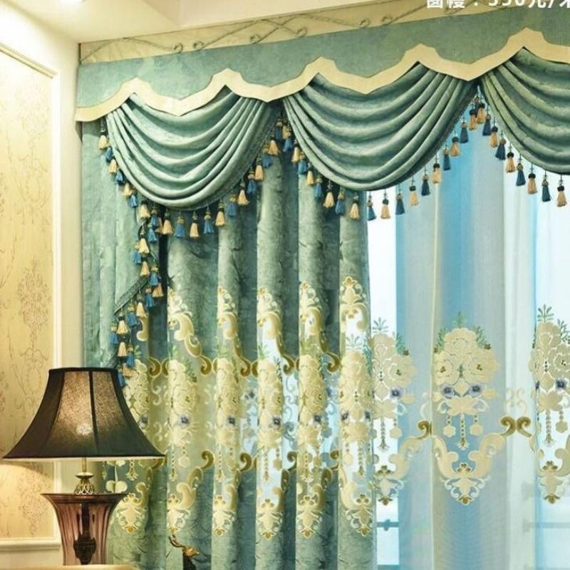Роскошный занавес в европейском стиле с полой вышивкой, двухслойный экран для гостиной, балкона, затемняющий оконный экран для конфиденциальности