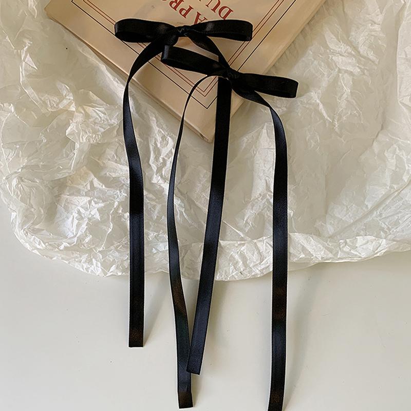 Заколка для волос в виде банта из ленты в корейском стиле, длинная заколка с кисточками, милый головной убор для женщин и девочек, модные аксессуары для волос для вечеринок