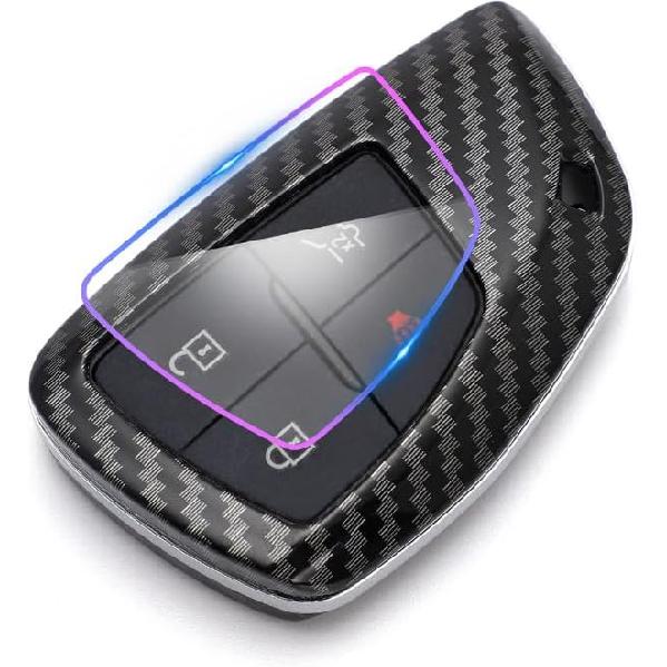 Чехол для ключа-брелока для Chevy для GMC, чехол для ключа с рисунком под углеродное волокно из АБС-пластика для 2021 2022 2023 2024 для Chevy Suburban Tahoe Silverado 1500 2500 3500 Colorado