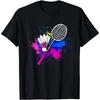 Funny Shirts Badminton Player T-Shirt Colorful Shuttlecock Racket Women Man Casual Shirt Short Sleeve Shirts
