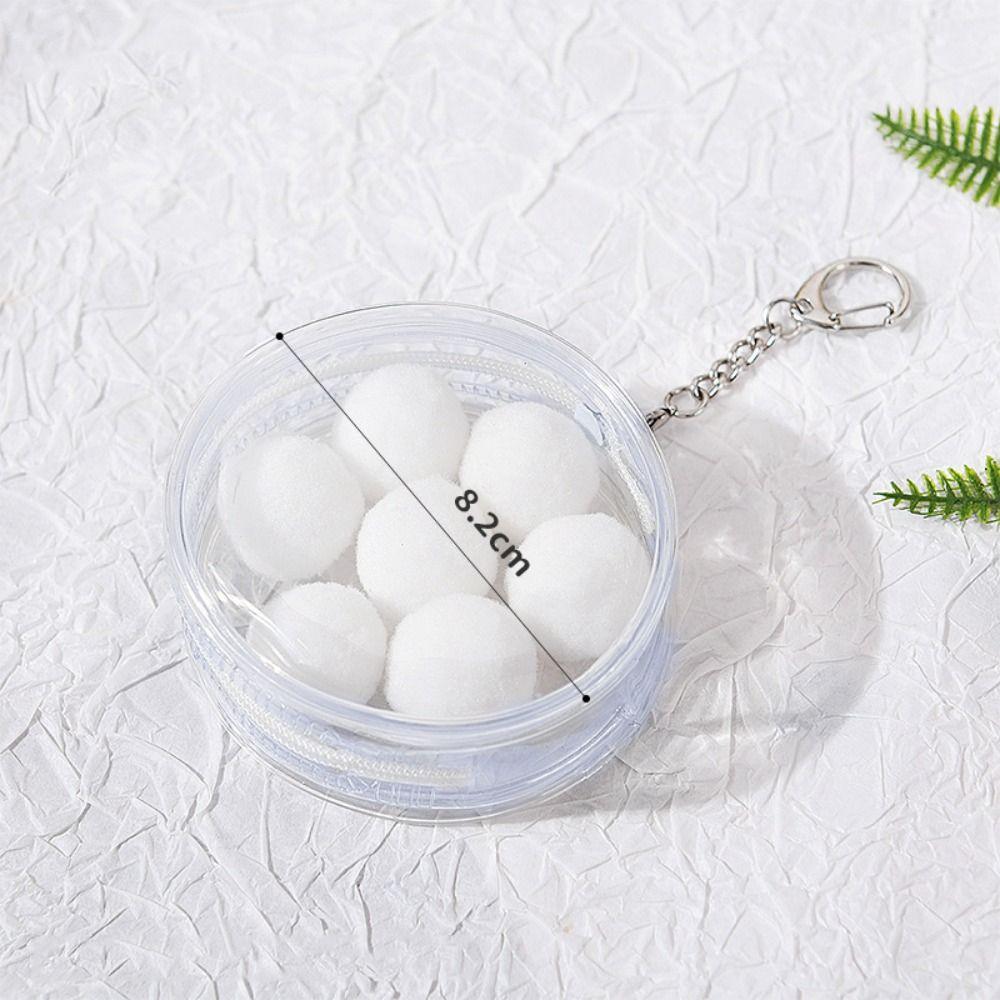 With Keyring Round Badge Storage Pouch Protection Case Clear Outdoor Bag Backpack Decor